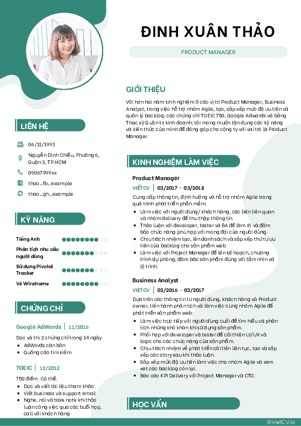 tạo CV ấn tượng